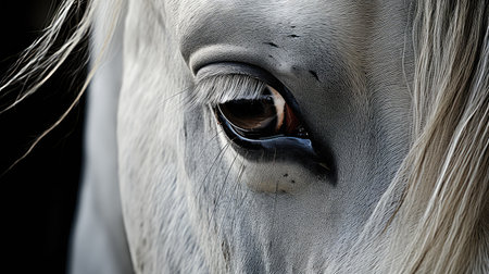 close silver gray horseの素材