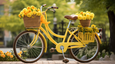 bright yellow bicycleの素材
