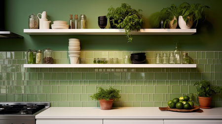 kitchen green interior wallの素材