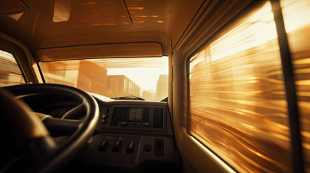 light blurred truck interiorの素材