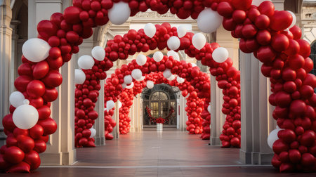 arches red and silver balloonsの素材