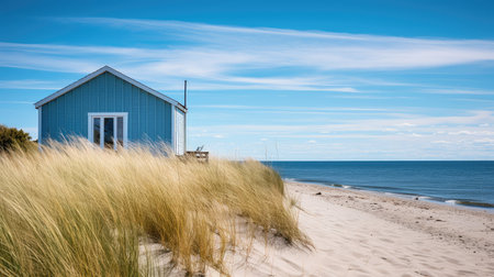 ocen small house blue sky A small beach house isの素材