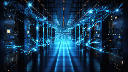 connections network technology backgroundの素材