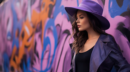 graffiti purple hatの素材