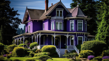 landscape purple houseの素材