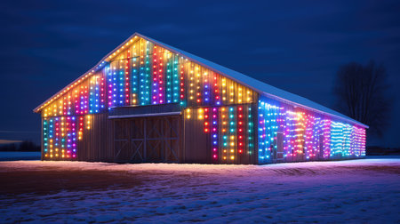 joyful barn with lightsの素材