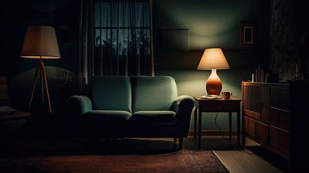 cozy blurred interior darkの素材