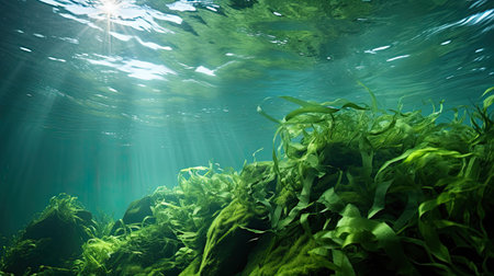 marine green seaweedの素材