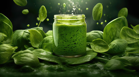 jar organic spinach greenの素材