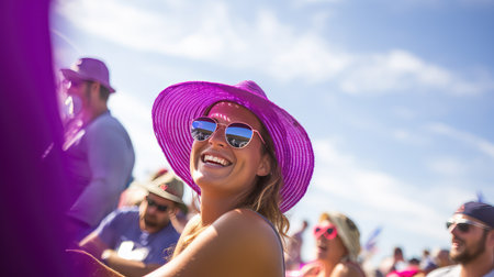 fashion purple hat In the second photographの素材