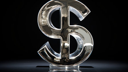 polished silver dollar signの素材