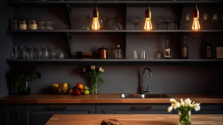 cabinets dark gray kitchenの素材