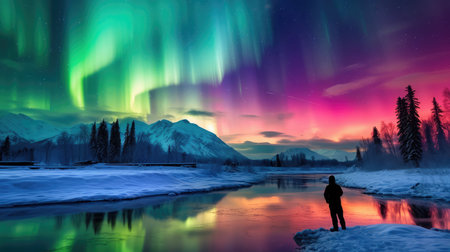 beauty anchorage alaska northern lightsの素材