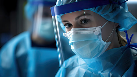 goggles nurse in personal protective equipmentの素材