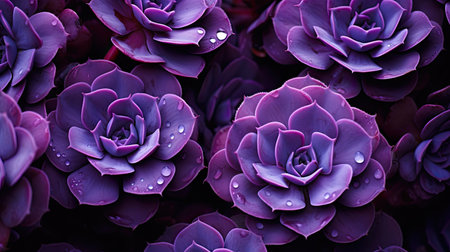garden purple succulents In the second photographの素材