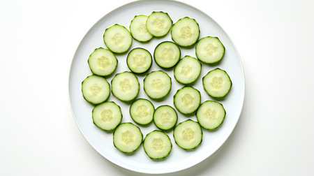 arranged isolated cucumber backgroundの素材