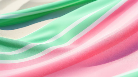 beach pink green stripesの素材