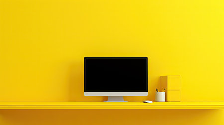 vibrant yellow computerの素材