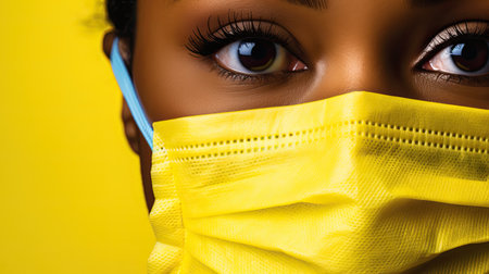 infection nurse yellow backgroundの素材