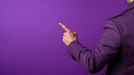hand person pointing purple backgroundの素材