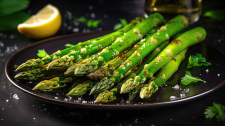 farm delicious asparagus greenの素材