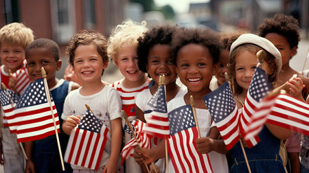 parade american flag starの素材