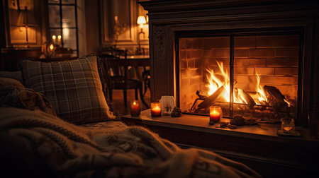 nostalgia blurred fireplace interiorの素材