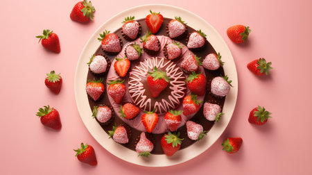 assortment pink chocolate covered strawberryの素材