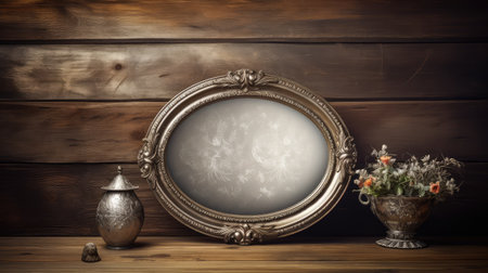 table silver oval frameの素材