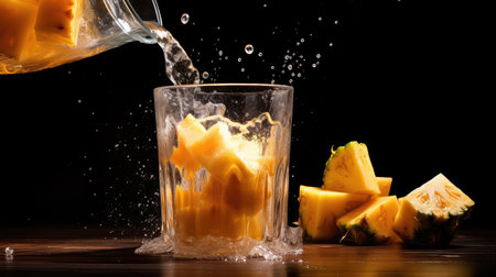 juicy chunk pineapple fruitの素材