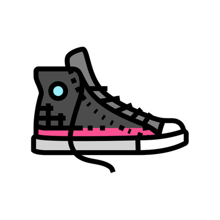 shoes emo color icon vector illustrationのイラスト素材