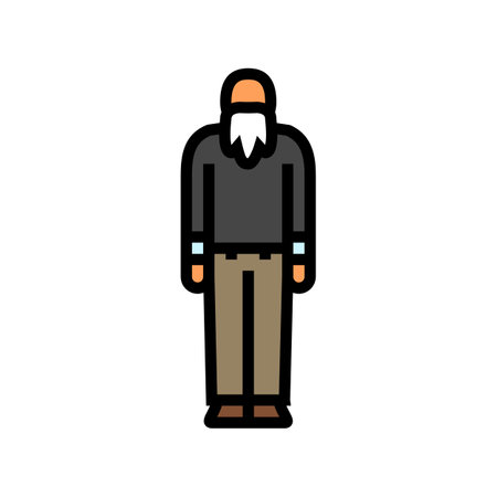 adult old man color icon vector illustrationのイラスト素材