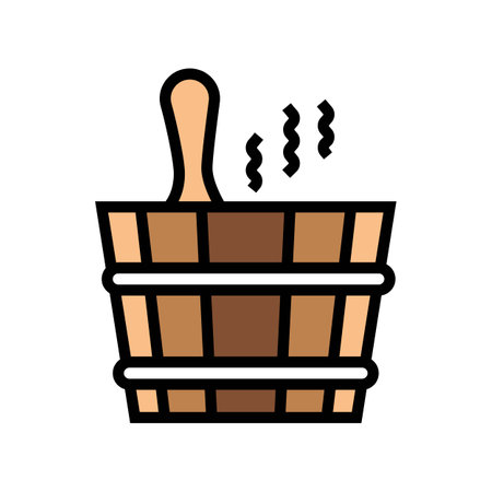 bucket sauna color icon vector illustrationのイラスト素材