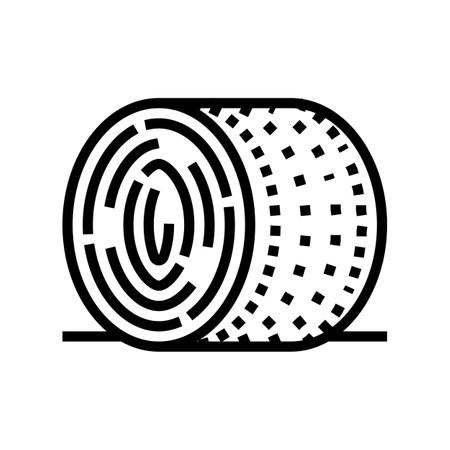hay bales farmer line icon vector illustrationのイラスト素材