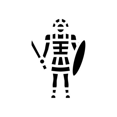 warrior sparta glyph icon vector illustrationのイラスト素材