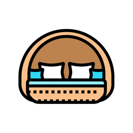 daybed outdoor furniture color icon vector illustrationのイラスト素材