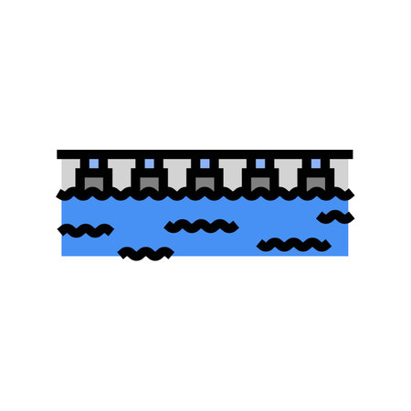 floating bridge color icon vector illustrationのイラスト素材