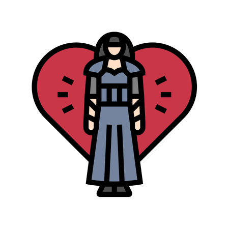 romanticism goth subculture color icon vector illustrationのイラスト素材