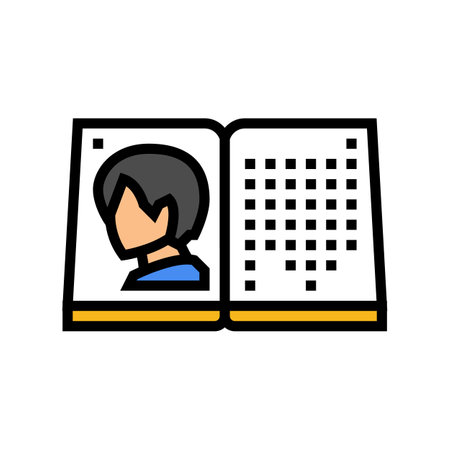 light novel otaku color icon vector illustrationのイラスト素材