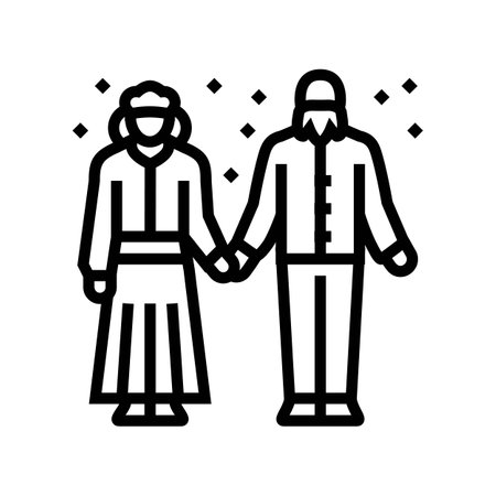 dance elderly leisure line icon vector illustrationのイラスト素材