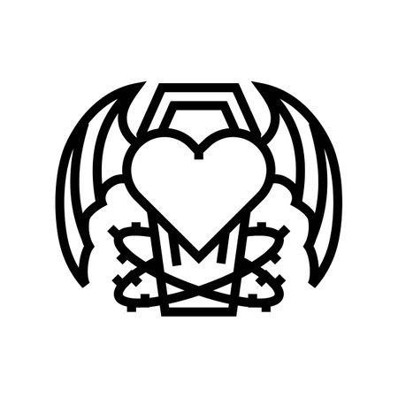 tattoos goth subculture line icon vector illustrationのイラスト素材