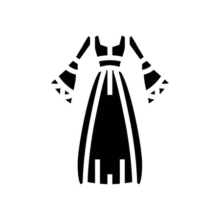victorian goth subculture glyph icon vector illustrationのイラスト素材