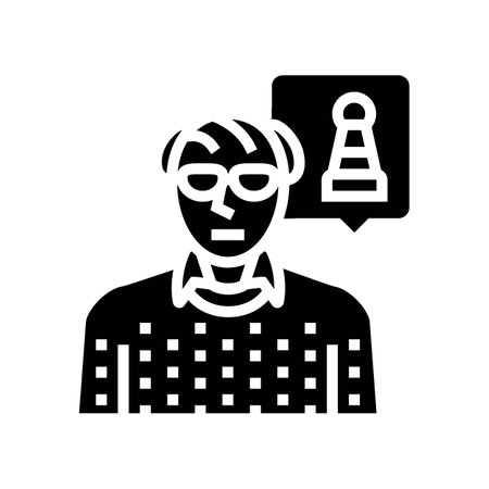 chess elderly leisure glyph icon vector illustrationのイラスト素材