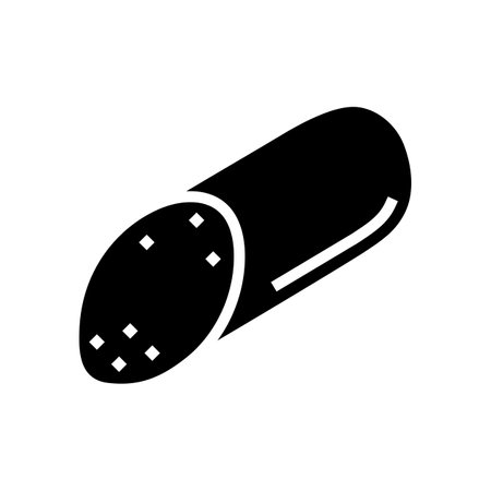 boiled sausage meat glyph icon vector illustrationのイラスト素材