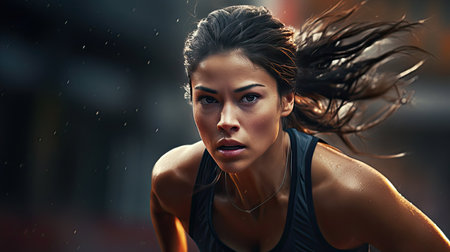 powerful female athlete darkの素材