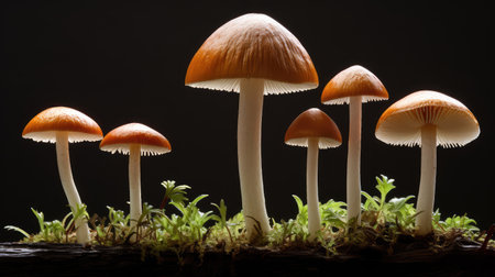 stages fungi champignon mushroomの素材