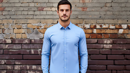 physique blue shirt mockupの素材