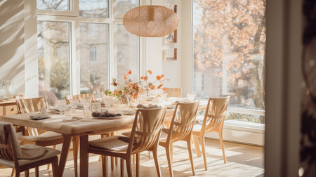 dining blurred sunny home interiorの素材