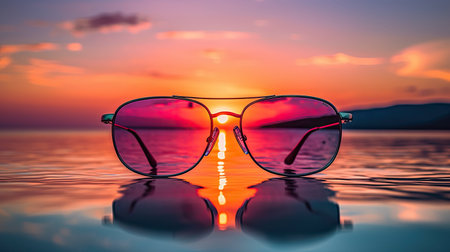 sky sun with shadesの素材
