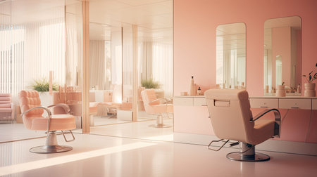 dreamy blurred beauty salon interiorの素材